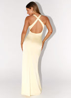 Desi Halterneck Maxi Dress - Yellow