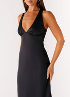 Desi Halterneck Maxi Dress - Black