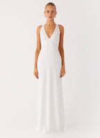 Desi Halterneck Maxi Dress - White