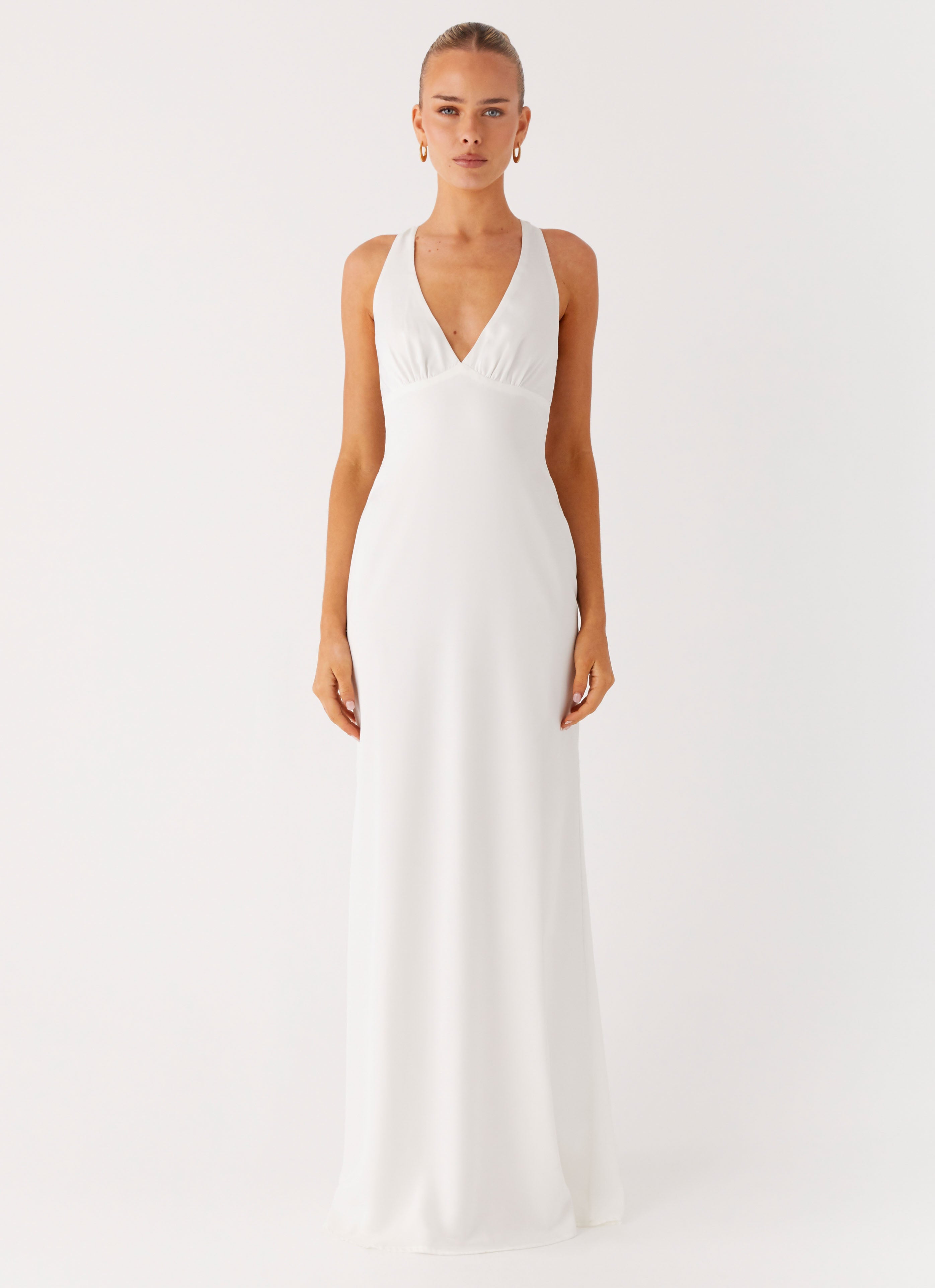 Desi Halterneck Maxi Dress - White