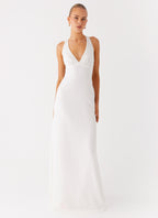 Desi Halterneck Maxi Dress - White