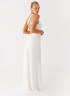 Desi Halterneck Maxi Dress - White