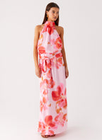 Diablo Backless Maxi Dress - Blushing Blossom