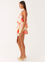 Diablo Backless Mini Dress - Mimosa Blossom
