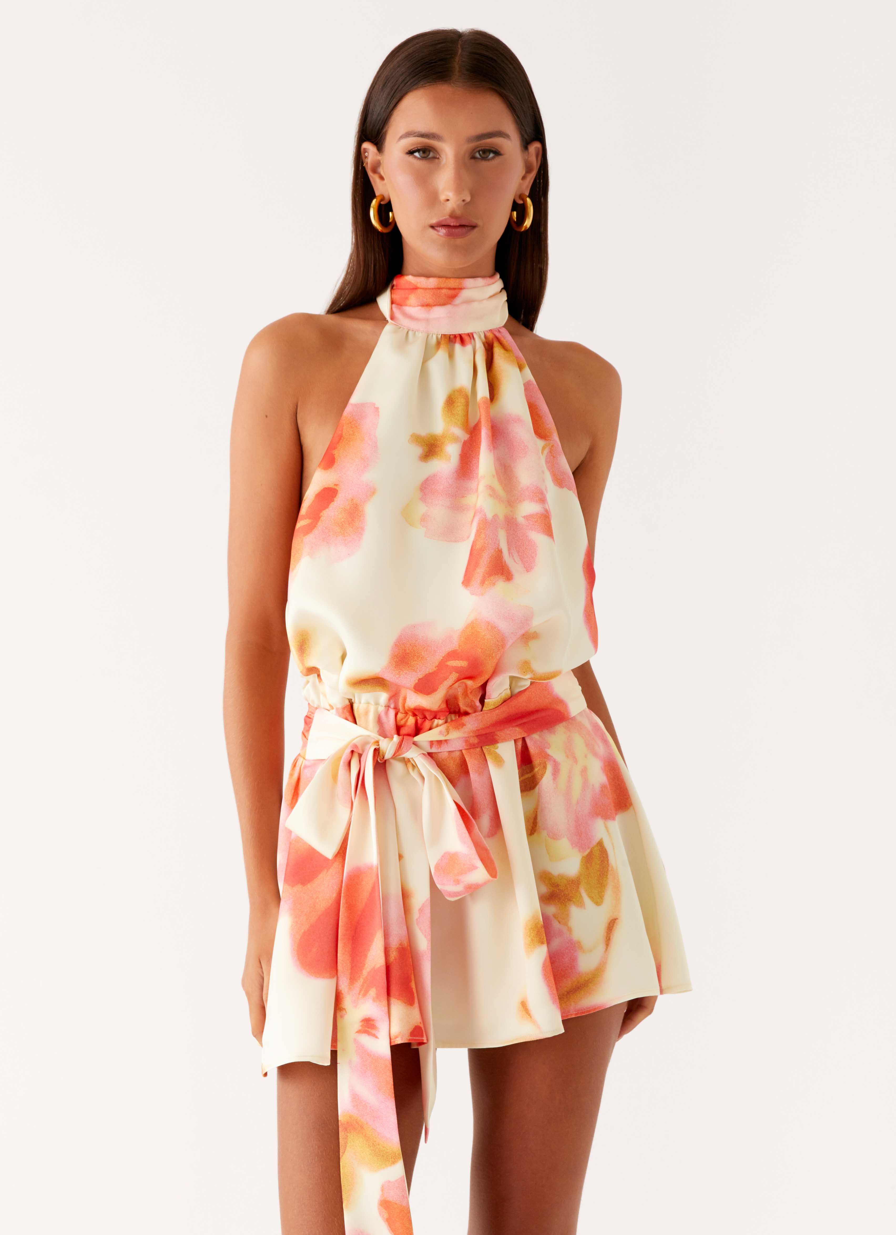 Diablo Backless Mini Dress - Mimosa Blossom