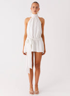 Diablo Backless Mini Dress - White