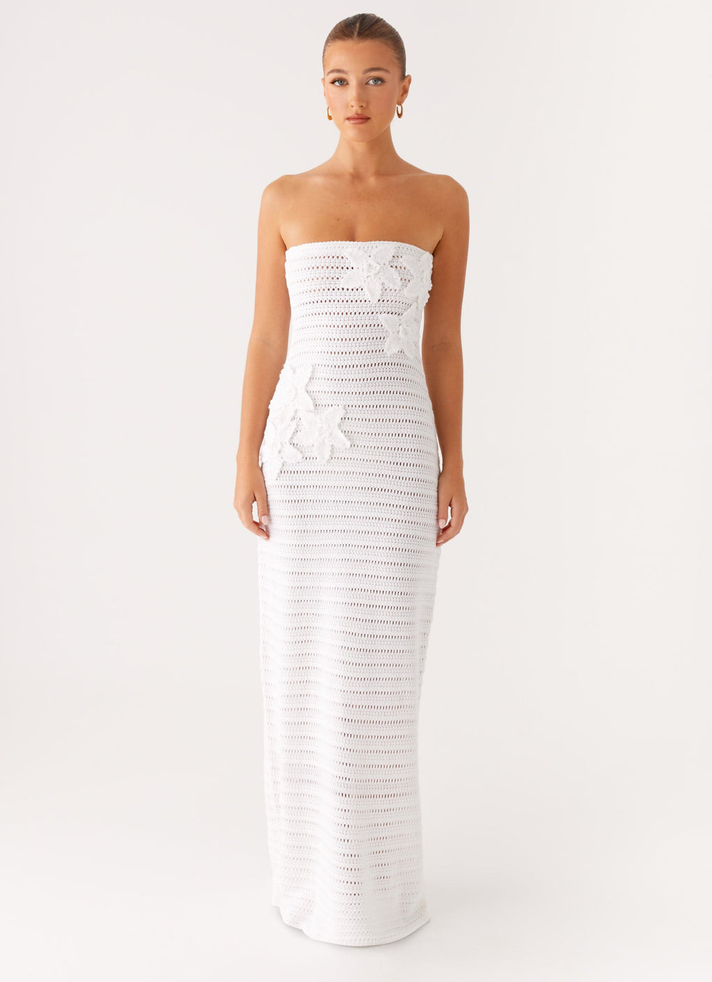 Diaz Crochet Maxi Dress - White