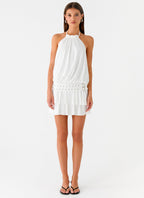 Dopamine Belt Mini Dress - White