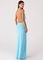 Driftwood Cowl Maxi Dress - Turquoise