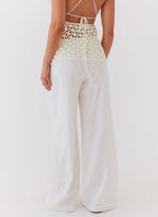 Fresh Face Linen Pants - White