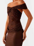 Either Way Maxi Dress - Chocolate