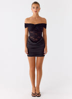 Either Way Off Shoulder Mini Dress - Black