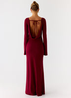 Elmont Long Sleeve Maxi Dress - Dark Cherry
