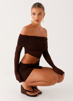 Emery Mini Dress - Chocolate