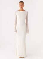 Ethereal Long Sleeve Maxi Dress - Ivory