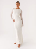 Ethereal Long Sleeve Maxi Dress - Ivory