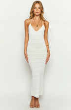 Casie White Knit Maxi Dress