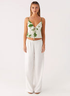 Faela Cotton Cami Top - Verdant Bloom