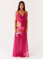 Fantasy Maxi Dress - Pink Tropical