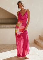 Fantasy Maxi Dress - Pink Tropical