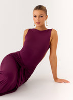 Fault Line Maxi Dress - Plum