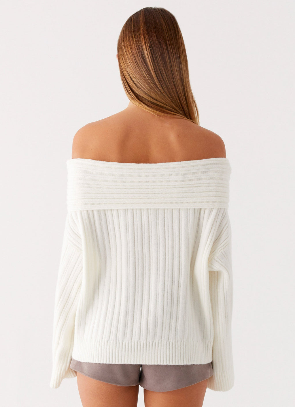 Federica Off Shoulder Knit - White
