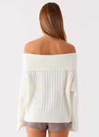 Federica Off Shoulder Knit - White