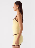 Felicia Asymmetrical Mini Dress - Yellow