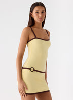 Felicia Asymmetrical Mini Dress - Yellow