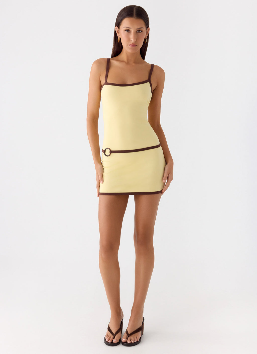 Felicia Asymmetrical Mini Dress - Yellow