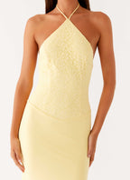 Fiesta Halter Maxi Dress - Sunny Yellow