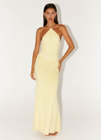 Fiesta Halter Maxi Dress - Sunny Yellow