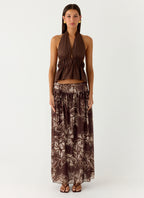 Figaro Halter Top - Chocolate