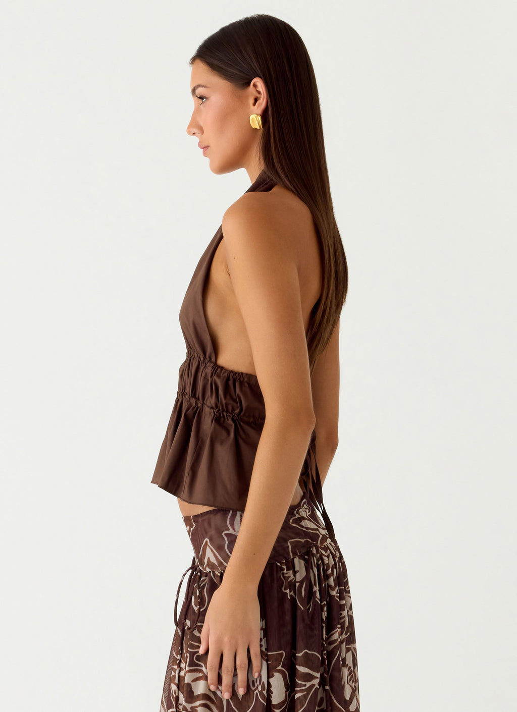 Figaro Halter Top - Chocolate
