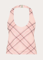 Fit Check Halter Top - Pink Check