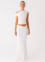 Galantis One Shoulder Maxi Dress - White