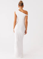 Galantis One Shoulder Maxi Dress - White