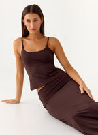 Garrix Bead Cami Top - Chocolate