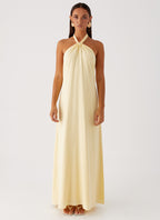 Golden Child Linen Maxi Dress - Yellow