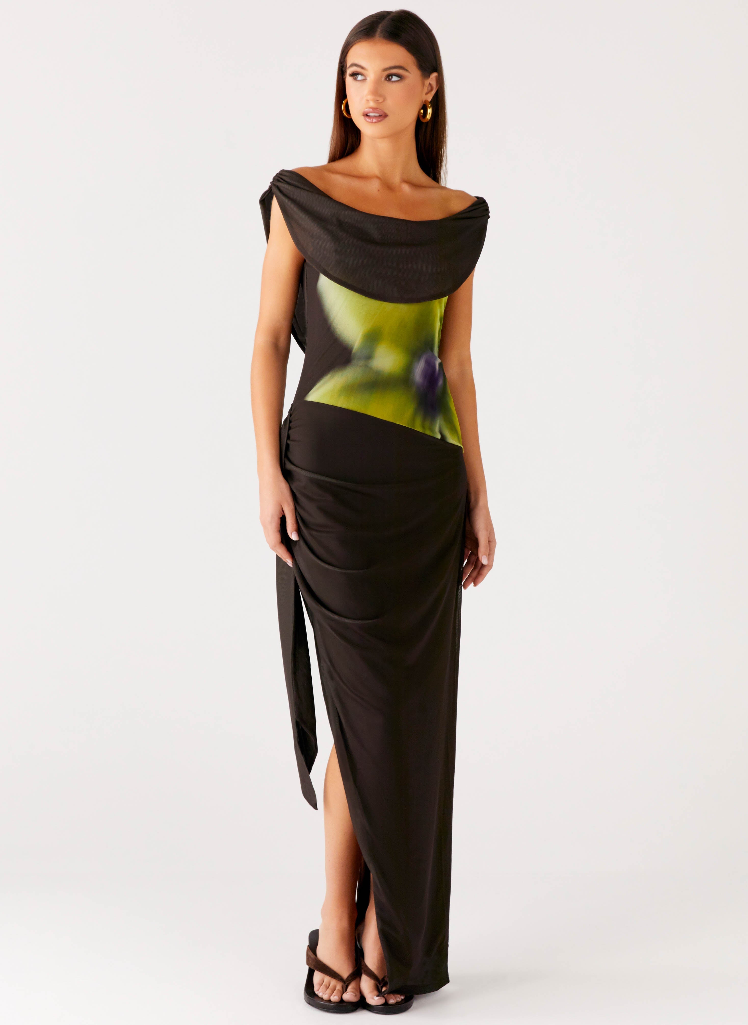 Good Fortune Maxi Dress - Lime Flower