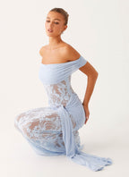 Gracie Twist Maxi Dress - Blue