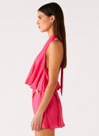 Halia Cowl Mini Dress - Watermelon