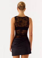 Harlem Lace Mini Dress - Black