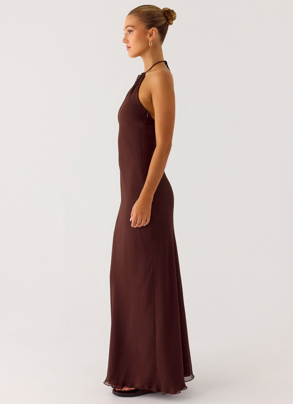 Harlyn Halter Maxi Dress - Chocolate