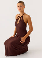 Harlyn Halter Maxi Dress - Chocolate