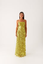 Havana Sequin Maxi Dress - Lime