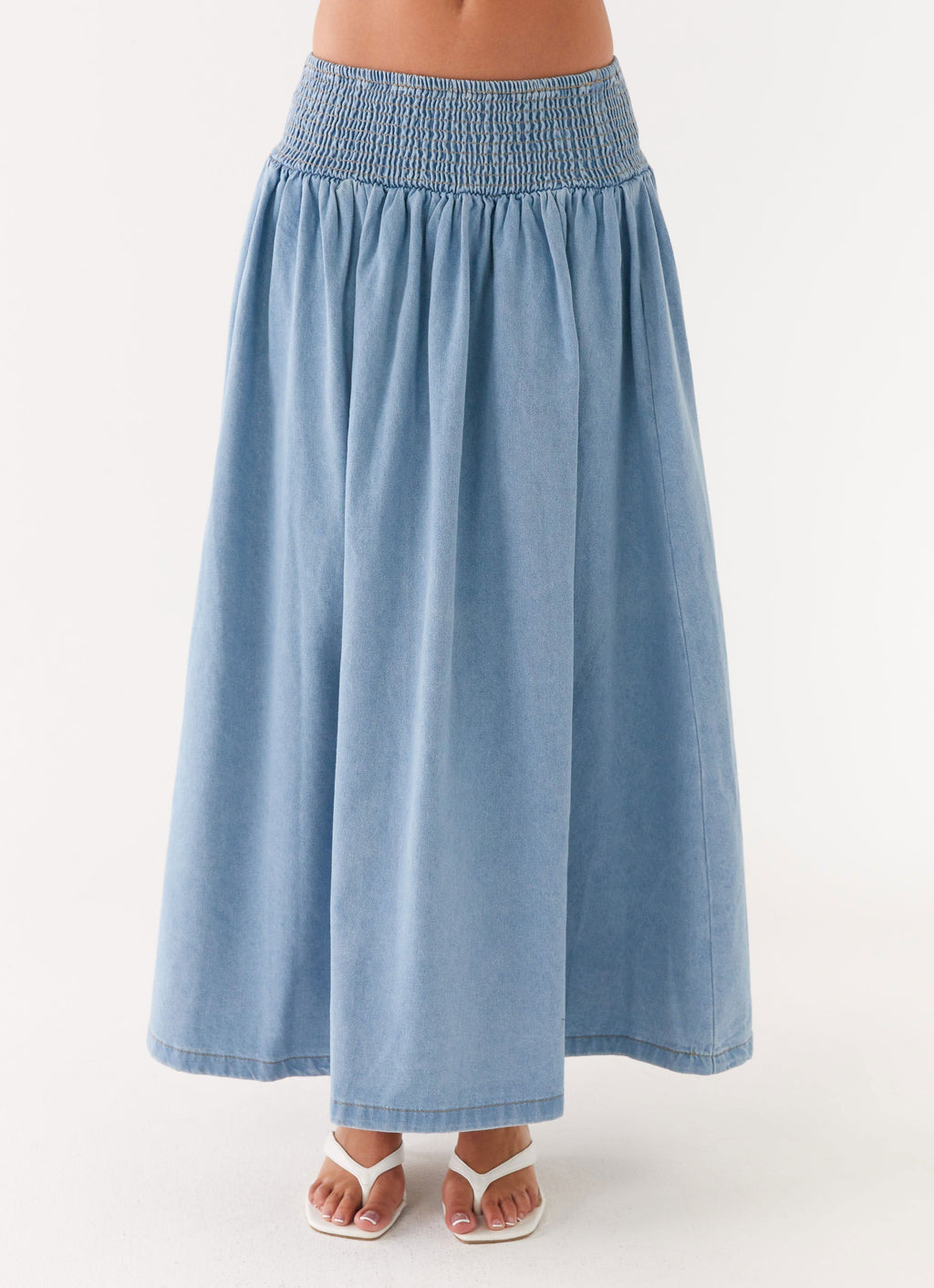 Heater Midi Skirt - Washed Blue