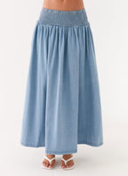 Heater Midi Skirt - Washed Blue