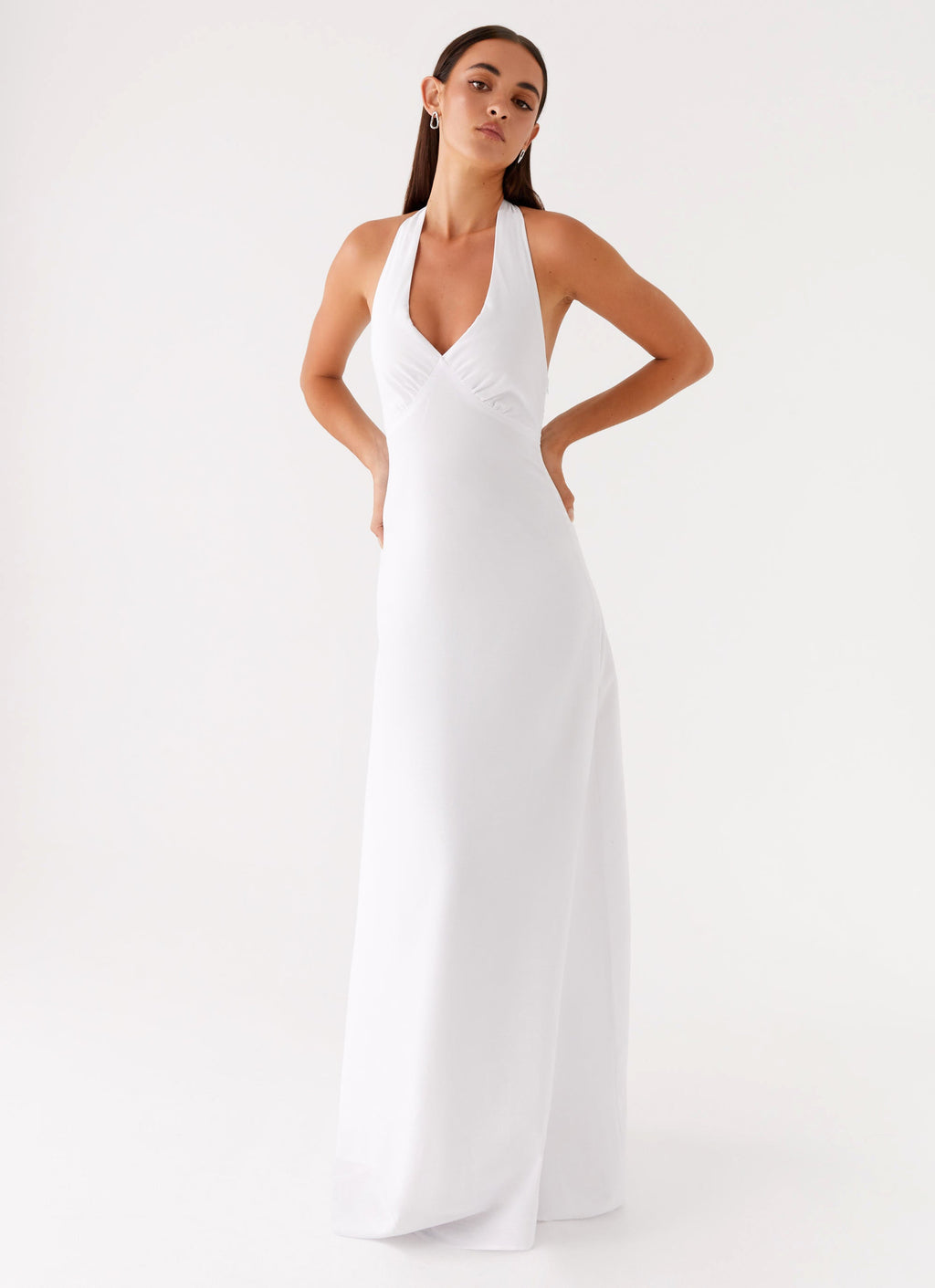 Heavy Hearted Linen Maxi Dress - White
