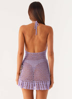 Henley Crochet Mini Dress - Lavender